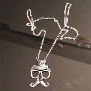 Hipster mustache necklace